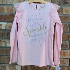 Carters girls long sleeve ruffle top Size 10/12